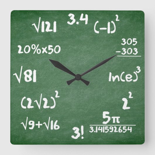 Mathematik Clock für Mathematiker Quadratische Wanduhr (Vorderseite)