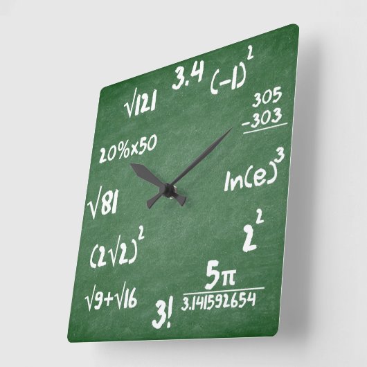 Mathematik Clock für Mathematiker Quadratische Wanduhr (Winkel)