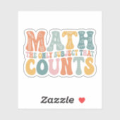 Mathematik das einzige Fach, das Mathematiklehrer  Aufkleber (Blatt)