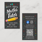 Mathematik Englisch Tutor Zuhause Lerntests Visitenkarte (Vorne/Hinten)