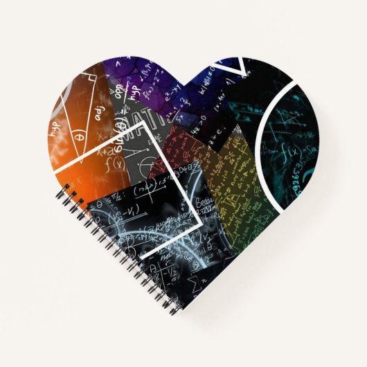 Mathematik Formel Heart Spiral Notebook Notizblock (Vorderseite)