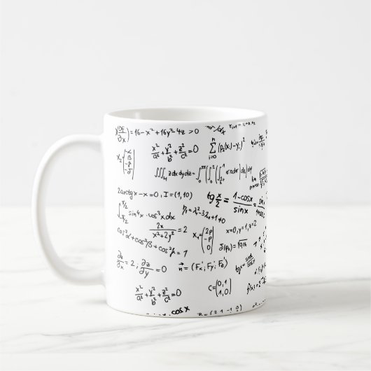 Mathematik Formeln und Zahlen Kaffeetasse (Links)