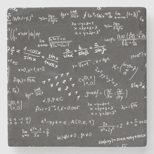 Mathematik Formeln und Zahlen Steinuntersetzer (Vorderseite)