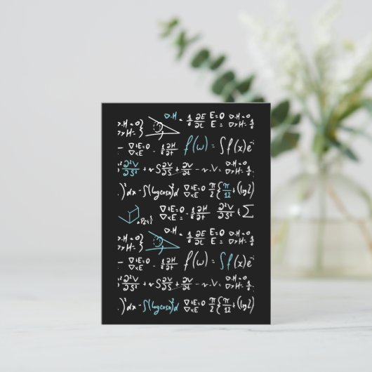 Mathematik formuliert Mathematik Physik Lehrer Postkarte (Stehend Vorderseite)