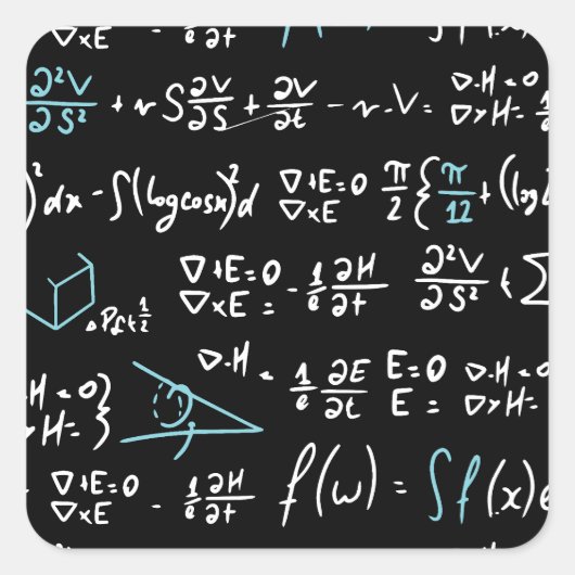 Mathematik formuliert Mathematik Physik Lehrer Quadratischer Aufkleber (Vorderseite)