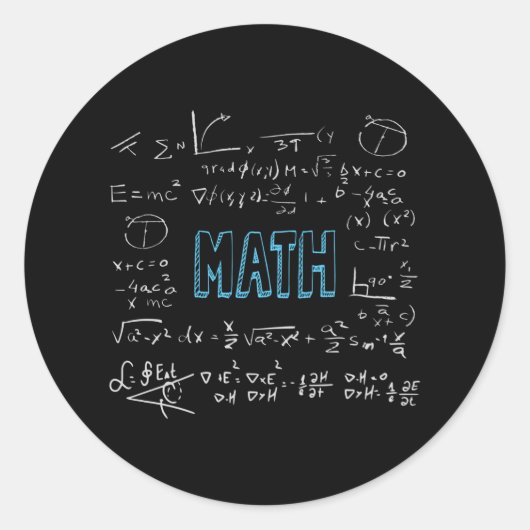 Mathematik formuliert Mathematik Runder Aufkleber (Vorderseite)