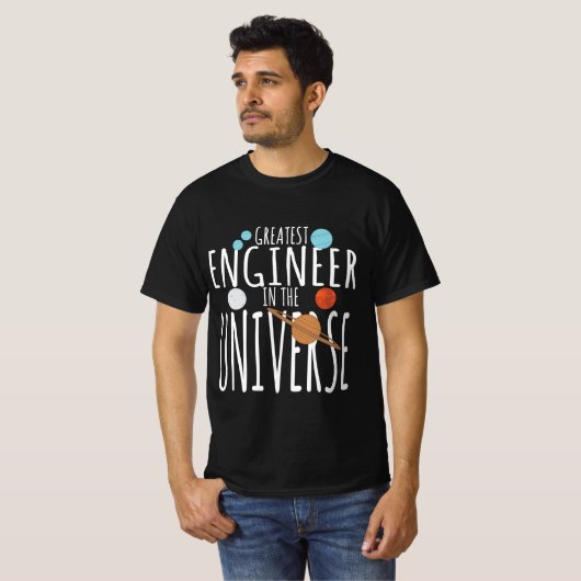 Mathematik Geek Design - Bester Ingenieur im Unive T-Shirt (Vorne ganz)