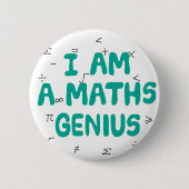 Mathematik Genie Button Abzeichen School Fach (Vorderseite)