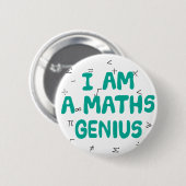 Mathematik Genie Button Abzeichen School Fach (Vorne & Hinten)
