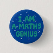 Mathematik Genie, Mathematik-Zauberkind Button (Vorderseite)