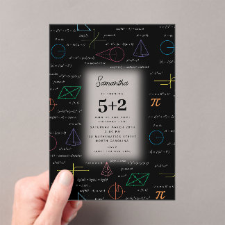 Mathematik gleicht mathematische Formeln zum Gebur Acryleinladungen