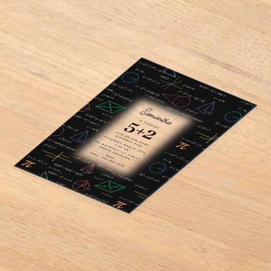 Mathematik gleicht mathematische Formeln zum Gebur Acryleinladungen (Ablage )