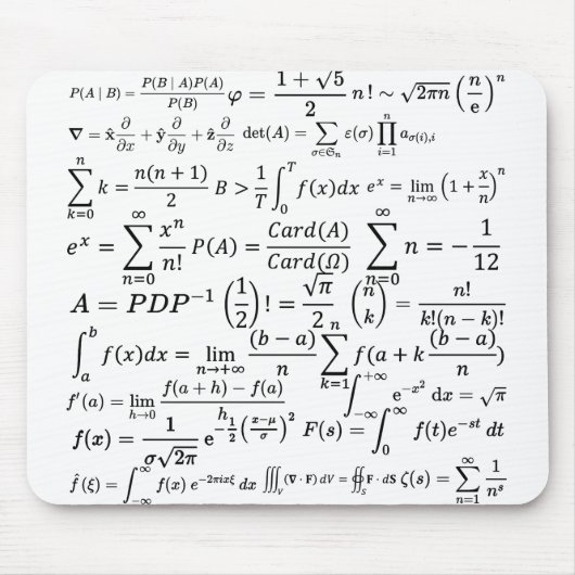 Mathematik-Gleichungen und Formeln Mousepad (Vorne)