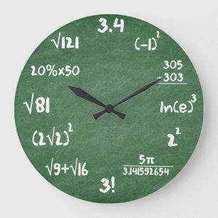 Mathematik Green Slate Mathematik Wall Clock Große Wanduhr