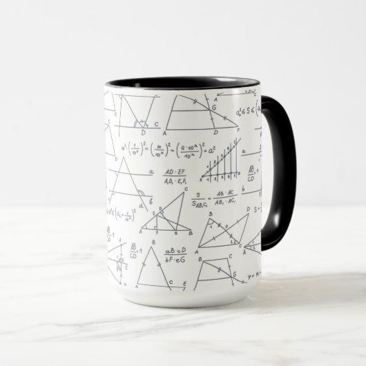 Mathematik Handgeschriebene Berechnungen Illustrat Tasse (VorderseiteRechts)