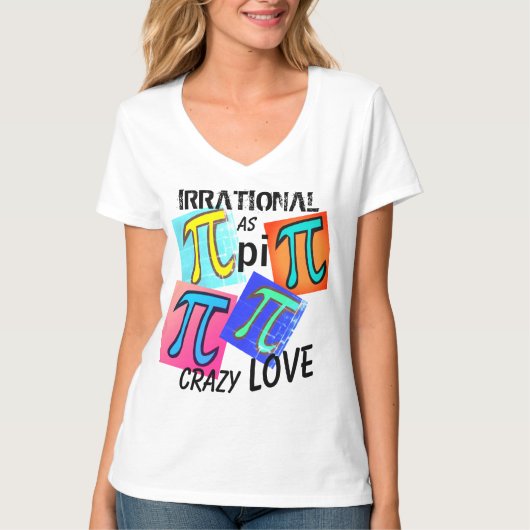 Mathematik irrational als Pi Blue Yellow Green Pin T-Shirt (Vorderseite)