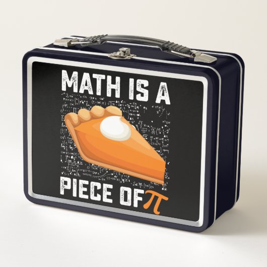 Mathematik ist ein Stück Pi-Day-Pie-Mathematik Metall Brotdose (Vorderseite)
