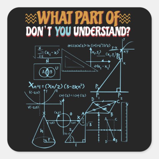 Mathematik ist nicht nur für Studenten Quadratischer Aufkleber (Vorderseite)