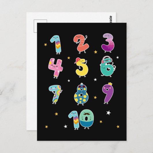 Mathematik Learning Niedlich Numbers Prek Mathemat Postkarte (Vorne/Hinten)