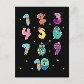 Mathematik Learning Niedlich Numbers Prek Mathemat Postkarte (Vorderseite)