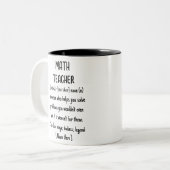 Mathematik Lehrer definiert Funny Custom Gift Zweifarbige Tasse (Vorderseite Links)