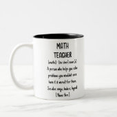 Mathematik Lehrer definiert Funny Custom Gift Zweifarbige Tasse (Links)