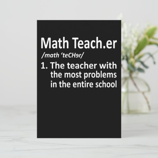 Mathematik Lehrer Definition Mathematik Mathematik Dankeskarte (Stehend Vorderseite)