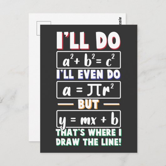 Mathematik Lehrer Geek Mathematik Nerd Formel pi T Postkarte (Vorne/Hinten)