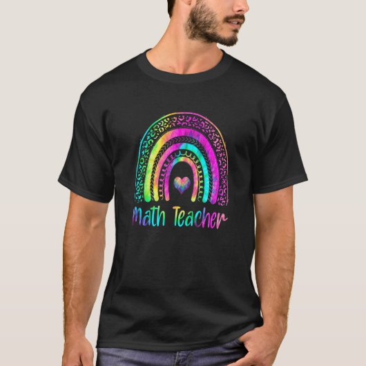Mathematik Lehrer Gefärbte Krawatte Regenbogen Mat T-Shirt (Vorderseite)