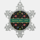 Mathematik Lehrer - Mathematics Symbols Pattern Sn Schneeflocken Zinn-Ornament (Vorderseite)