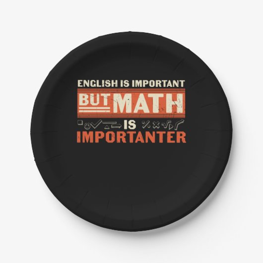 Mathematik Lehrer Mathematik ist wichtig Pappteller (Vorderseite)