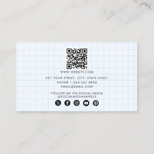 Mathematik Lehrer Tutor Graph Lehrer QR Code Visitenkarte (Rückseite)