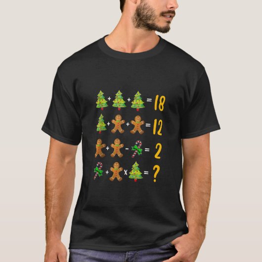 Mathematik Lehrer und Geeks Weihnachtsbaum Gingerb T-Shirt (Vorderseite)