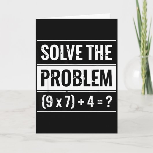 Mathematik Löst das Problem (9 X 7) + 4 = _ Mathe Karte (Vorderseite)