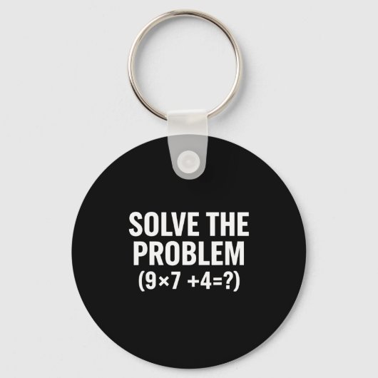 Mathematik löst das Problem (9x7+4=_) Lustige Math Schlüsselanhänger (Vorderseite)