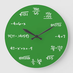 Mathematik Math Chalkboard Wall Clock Große Wanduhr