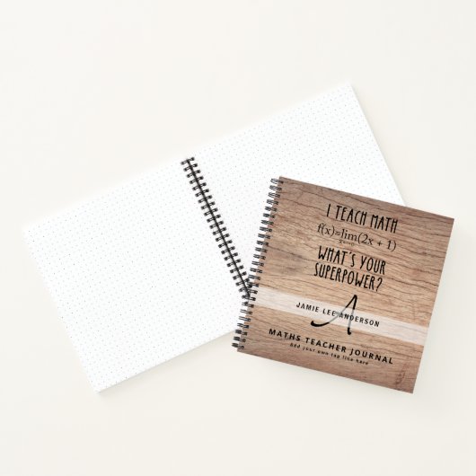 Mathematik Math Lehrer Monogram Journal Notizblock (Innenseite)