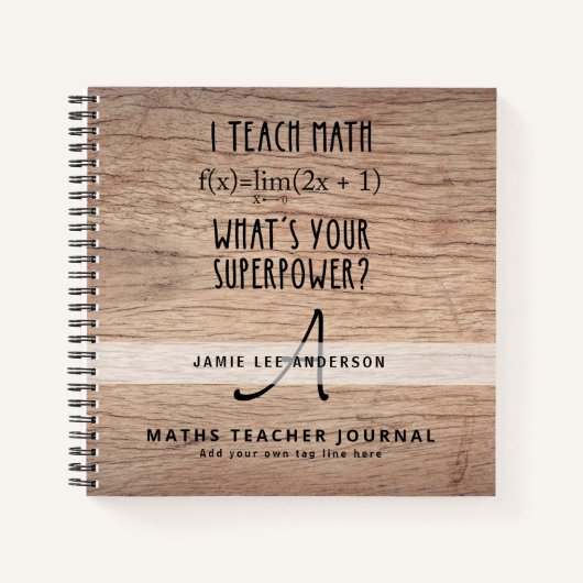 Mathematik Math Lehrer Monogram Journal Notizblock (Vorderseite)