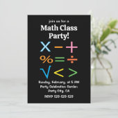 Mathematik Math Symbol Mathematik Einladung (Stehend Vorderseite)