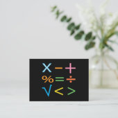 Mathematik Mathe-Symbol Mathe Visitenkarte (Stehend Vorderseite)