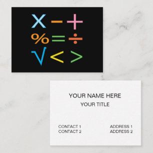 Mathematik Mathe-Symbol Mathe Visitenkarte