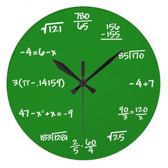 Mathematik Mathe Tafel Wanduhr Grosse Wanduhr Zazzle De