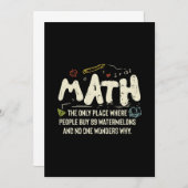 Mathematik Mathematik Mathematik Lehrer Geschenk Einladung (Vorne/Hinten)