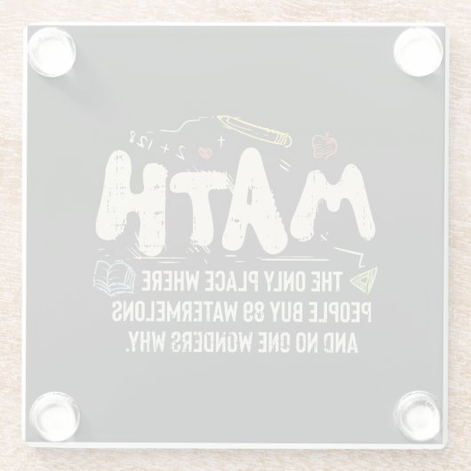 Mathematik Mathematik Mathematik Lehrer Geschenk Glasuntersetzer (Rückseite)