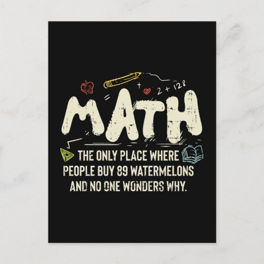 Mathematik Mathematik Mathematik Lehrer Geschenk Postkarte (Vorderseite)