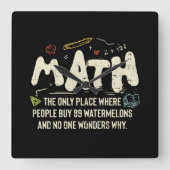 Mathematik Mathematik Mathematik Lehrer Geschenk Quadratische Wanduhr (Vorderseite)