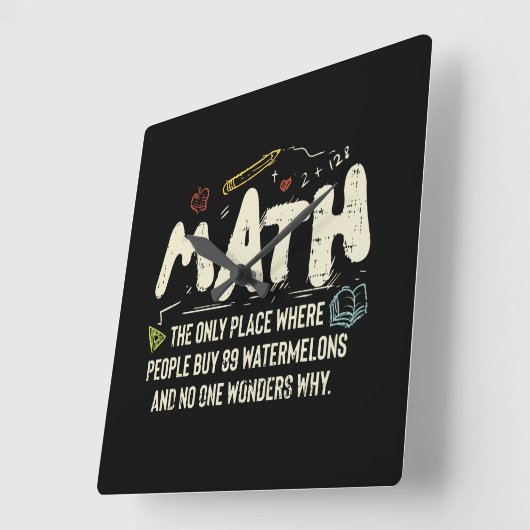 Mathematik Mathematik Mathematik Lehrer Geschenk Quadratische Wanduhr (Winkel)
