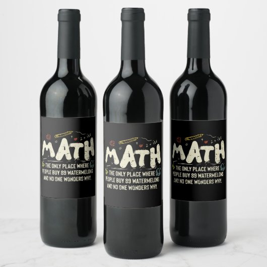 Mathematik Mathematik Mathematik Lehrer Geschenk Weinetikett (Flaschen)