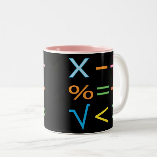 Mathematik Mathematik Symbol Math Zweifarbige Tasse (VorderseiteRechts)