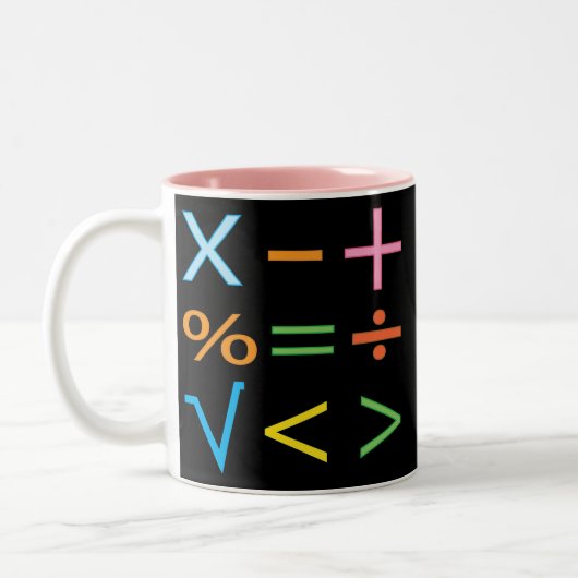 Mathematik Mathematik Symbol Math Zweifarbige Tasse (Links)